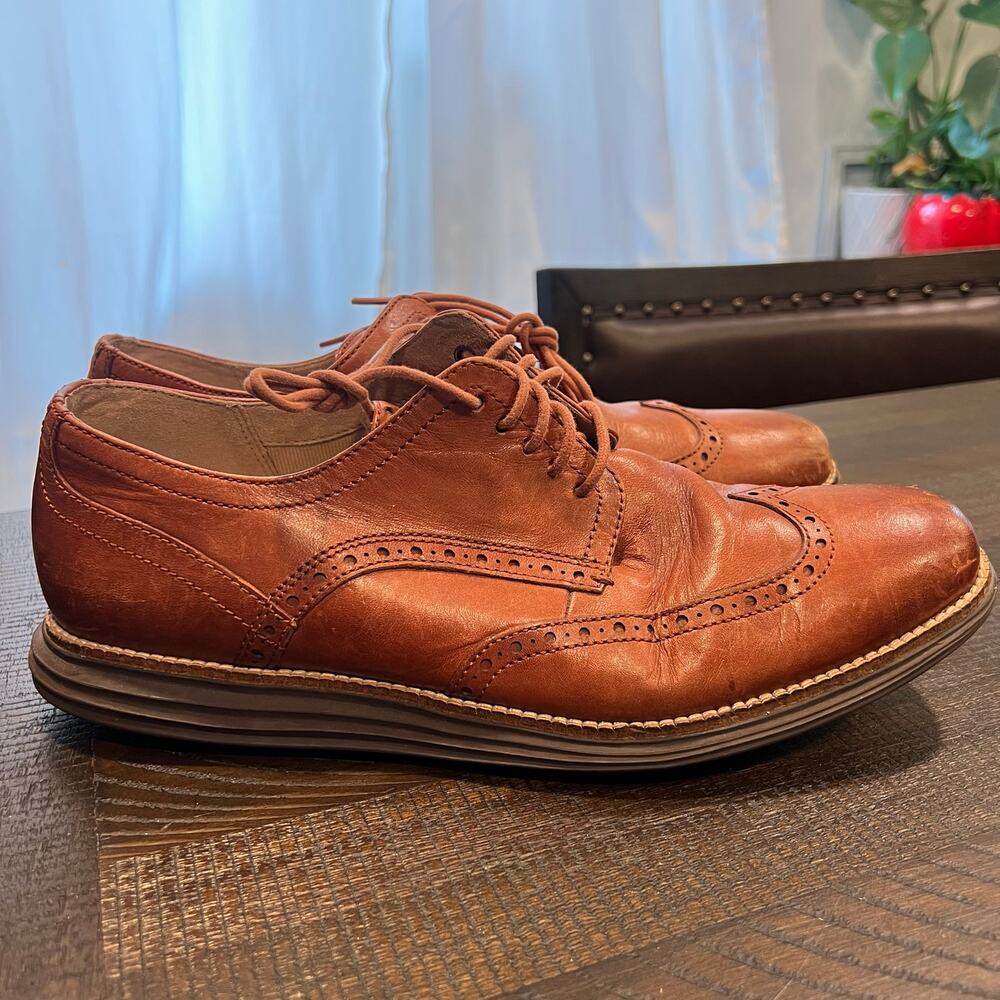 Cole haan brown leather dress shoes for men 10.5